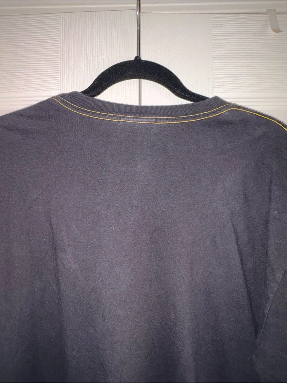 Nike Black Long-Sleeve Tee with Yellow Logo and Sleeve Text